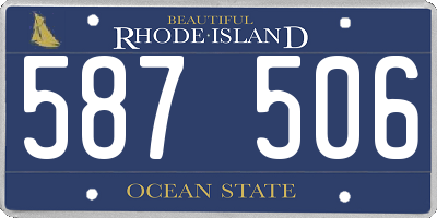 RI license plate 587506