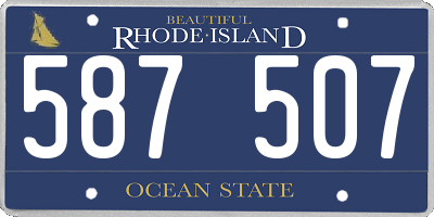 RI license plate 587507