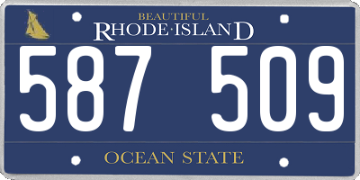 RI license plate 587509