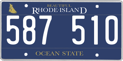 RI license plate 587510