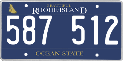 RI license plate 587512