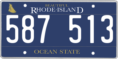 RI license plate 587513