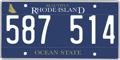 RI license plate 587514