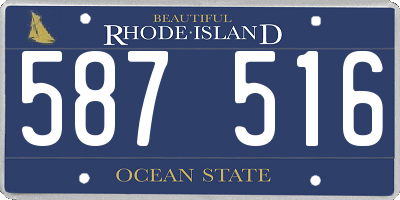 RI license plate 587516