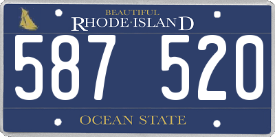 RI license plate 587520