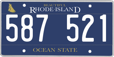 RI license plate 587521