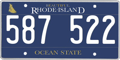 RI license plate 587522