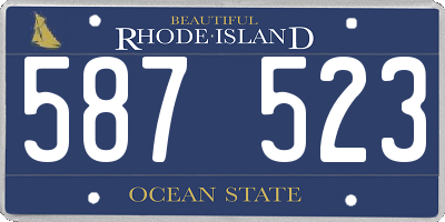 RI license plate 587523
