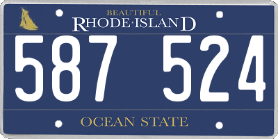 RI license plate 587524