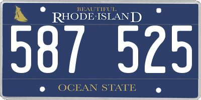 RI license plate 587525