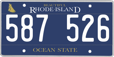 RI license plate 587526