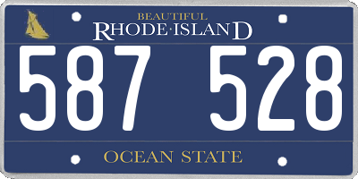 RI license plate 587528