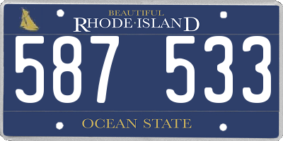 RI license plate 587533