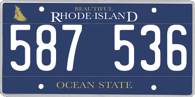 RI license plate 587536