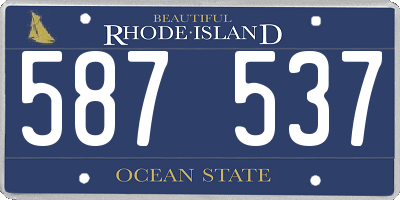 RI license plate 587537
