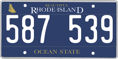 RI license plate 587539