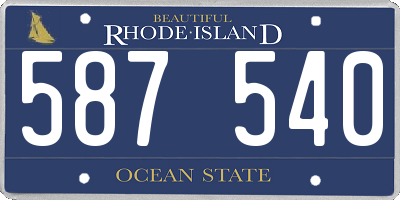 RI license plate 587540