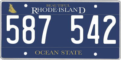 RI license plate 587542