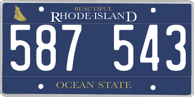RI license plate 587543