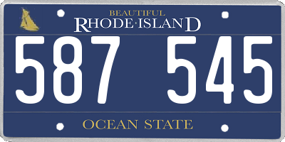 RI license plate 587545