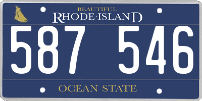RI license plate 587546