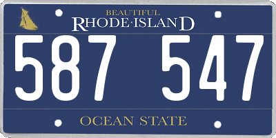 RI license plate 587547