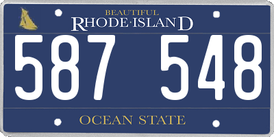 RI license plate 587548