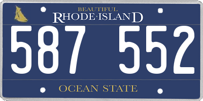 RI license plate 587552