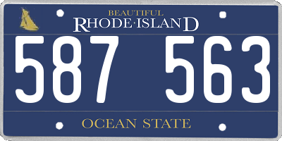 RI license plate 587563