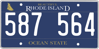 RI license plate 587564