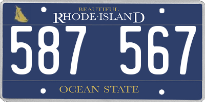 RI license plate 587567