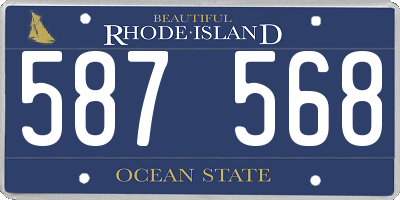RI license plate 587568
