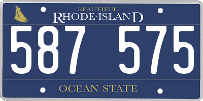 RI license plate 587575