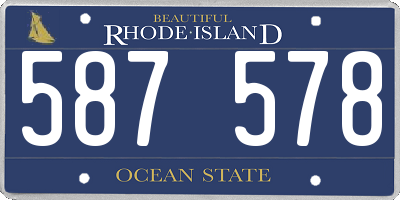 RI license plate 587578