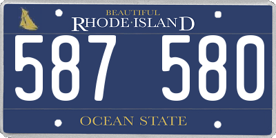 RI license plate 587580