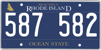 RI license plate 587582