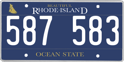 RI license plate 587583