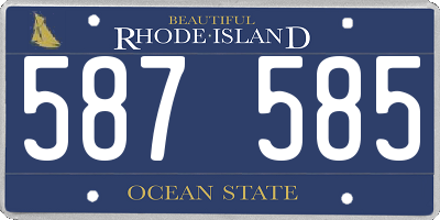 RI license plate 587585
