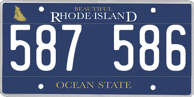 RI license plate 587586