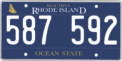RI license plate 587592