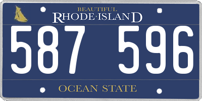 RI license plate 587596