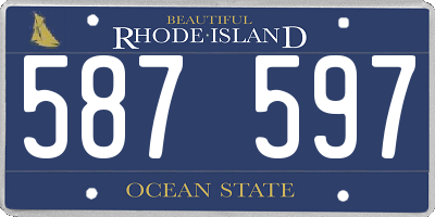 RI license plate 587597