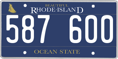 RI license plate 587600
