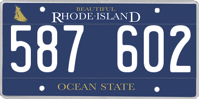 RI license plate 587602