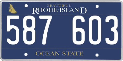 RI license plate 587603
