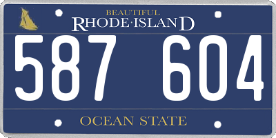 RI license plate 587604