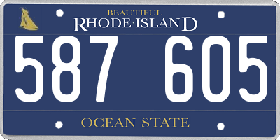 RI license plate 587605