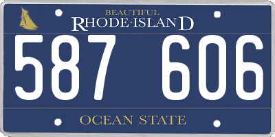 RI license plate 587606
