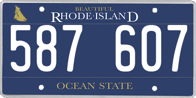 RI license plate 587607