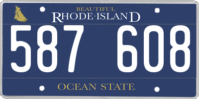 RI license plate 587608
